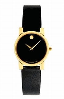 Movado Black Dial Ladies Watch 0604229