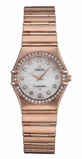 Omega Mother-of-Pearl - White, Omega pattern 12 diamonds Dial Watch 1158.75.00