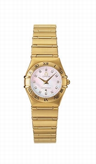 Omega White Mother of Pearl Diamond Dial Ladies Watch 1162.75.00