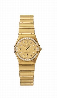 Omega Constellation Ladies Mini Yellow Gold set with Diamonds Watch 1167.15.00