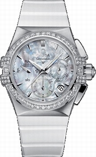 Omega White Mother of Pearl Dial Ladies Watch 121.17.35.50.05.001