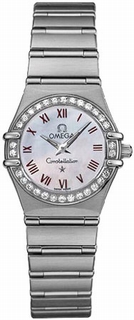 Omega Mother-of-Pearl With Red Roman Numerals Dial Ladies Watch 1466.63.00