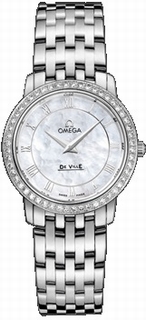 Omega White Mother of Pearl Roman Numeral Dial Ladies Watch 413.15.27.60.05.001