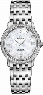 Omega White Mother of Pearl Diamond Dial Watch 413.15.27.60.55.001