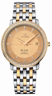 Omega 413.25.37.20.58.001 Steel & Gold set with Diamonds Watch