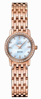 Omega Mother Of Pearl Set With  Diamonds Dial Ladies Watch 4135.75.00