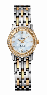 Omega Mother Of Pearl Set With  Diamonds Dial Ladies Watch 4375.75.00