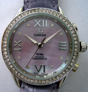 Omega grey mother of pearl Dial Ladies Watch 8025