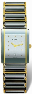 Rado Platinum Tone Ceramic with Gold Watch 160.0381.3.014