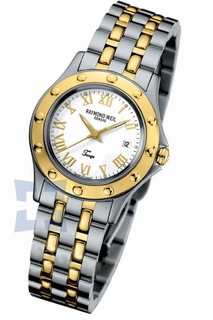 Raymond Weil White With Roman Relief Numerals Dial Ladies Watch 5390-STP-00308