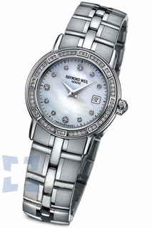 Raymond Weil Mother-of-Pearl set with 11 diamonds Dial Ladies Watch 9441.STS97081