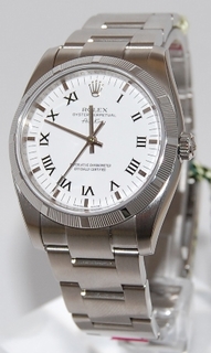 Rolex White Roman Numeral Dial Watch 114210