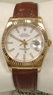 Rolex White Baton Dial Watch 116138