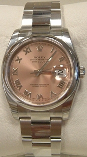 Rolex Pink Roman Numeral Dial Watch 116200