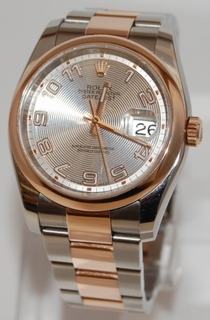 Rolex Silver Concentric Arabic Dial Watch 116201