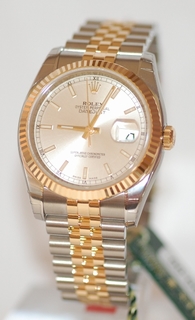 Rolex Silver Baton Dial Watch 116233