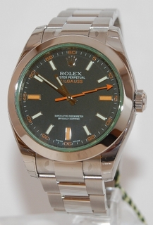 Rolex Green Sapphire Crystal Dial Watch 116400 GV