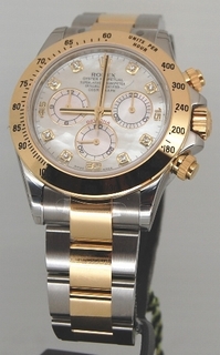 Rolex White Mother of Pearl Diamond Dial Watch 116523