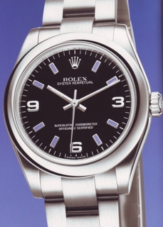 Rolex Black Quarter Arabic Dial Watch 177200