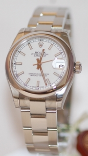 Rolex White Baton Dial Watch 178240