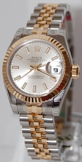 Rolex Silver Baton Dial Watch 179173