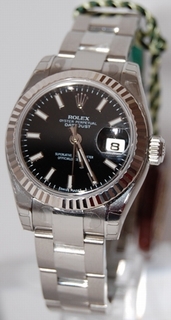 Rolex Black Baton Dial Ladies Watch 179174