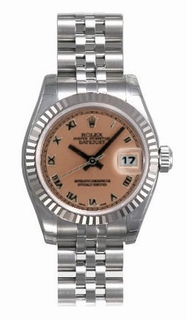 Rolex Pink Roman Numeral Dial Ladies Watch 179174