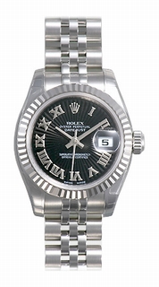 Rolex Black Sunburst Dial Ladies Watch 179174BKSBRJ