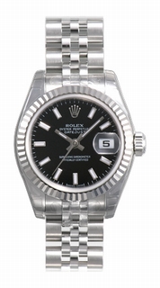 Rolex Black Dial Ladies Watch 179174BKSJ