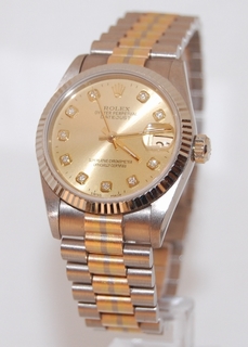 Rolex Datejust (Mid-size) Yellow, White, Pink Gold (Tridor) Watch 68279B