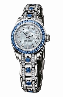 Rolex White Gold set with Sapphires Watch 80309 SACI