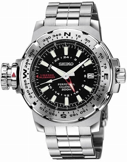 Seiko Black Dial Watch SLT095