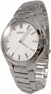 Seiko White Dial Watch SNF657