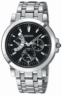 Seiko Black Textured Dial Watch SNT001