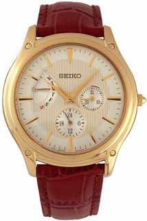 Seiko Cream Textured Dial Mens Watch SNT006