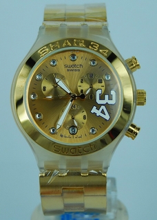 Swatch Gold Stainless Steel Watch S7507