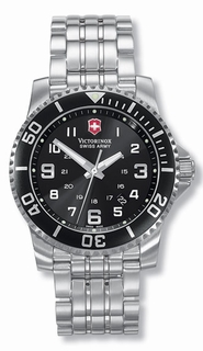 Swiss Army Black With Luminous Hands & Markers Dial Mens Watch V25136