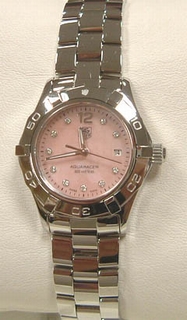 TAG Heuer Pink Mother of Pearl Diamond Dial Watch WAF141A.BA0813