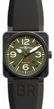 Bell & Ross Green Quarter Arabic Dial Watch BR03-92