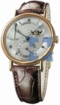 Breguet Silvered, hand engraved on a rose engine Dial Mens Watch 7137BA.11.9V6