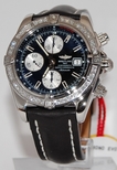 Breitling Black Baton - Silver Sub-Dials Dial Mens Watch A13356