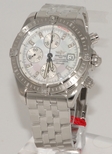 Breitling White Mother of Pearl Diamond Dial Mens Watch A133569