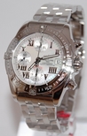 Breitling White Mother of Pearl Roman Numeral Dial Watch A13358