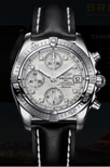 Breitling White Mother of Pearl Diamond Dial Watch A13358