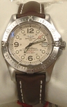 Breitling Silver Quarter Arabic Dial Watch A17390