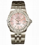 Breitling Pink Mother of Pearl Diamond Dial Watch A71340