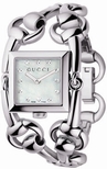 Gucci White Mother of Pearl Diamond Dial Watch YA116309