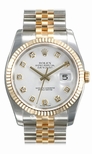 Rolex White With 10 Diamonds Dial Watch 116233WDJ