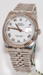 Rolex White Roman Numeral Dial Watch 116234