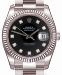 Rolex Black Diamond Dial Mens Watch 116234